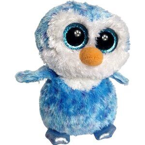 Ty Beanie Boos Ice Cube Penguin 6" 2014 Stuffed Animal Glitter Blue Eyes So Soft